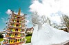 Vietnamese pagoda with white Buddhist statue