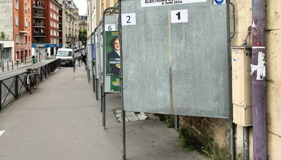Electoral posters for the first round of France’s parliamentary elections on June 30