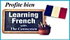The french term Profite bien with a blackboard and a french flag