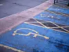 A series of parking bays reserved for disabled drivers or passengers