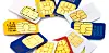 Mobile SIM cards arrayed in a ring