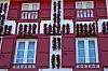 Red peppers hanging to dry in Espelette, in the Pays Basque region of France
