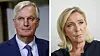A view of Marine Le Pen and Michel Barnier