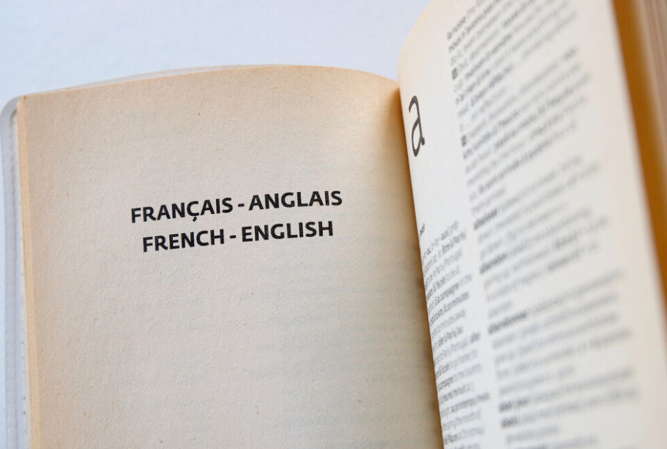 sweeann / Shutterstock A view of the first page of a French-English dictionary