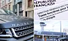 Three-way split image of a land rover in paris, bordeaux airport and a french property tax bill
