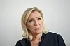 A view of Marine Le Pen looking serious