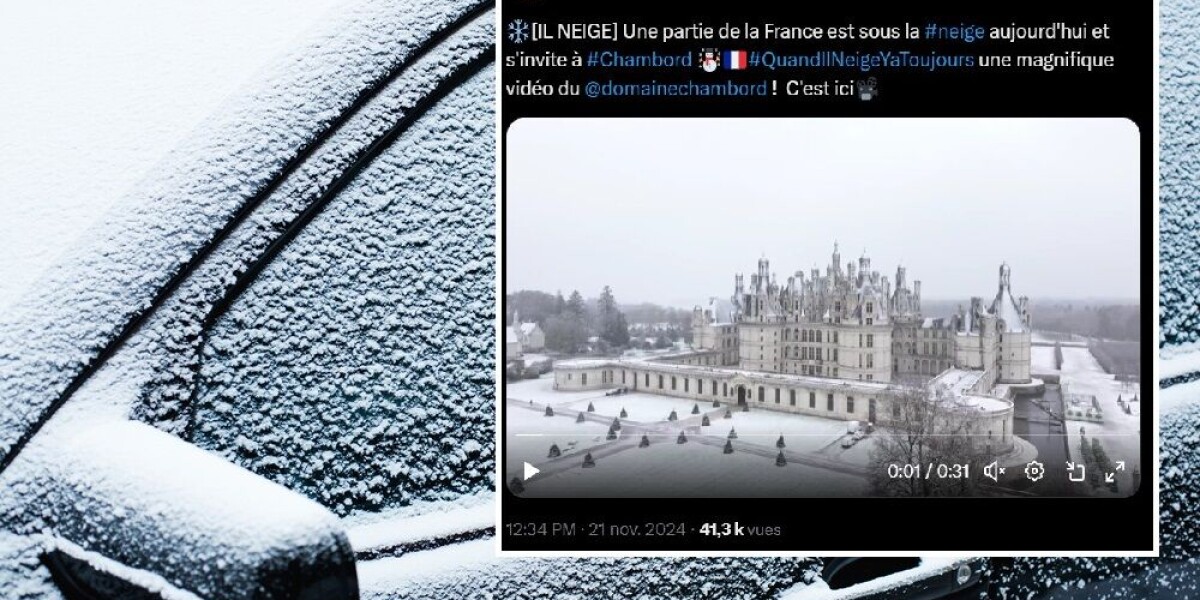 Photos as snow falls – and settles – across france
