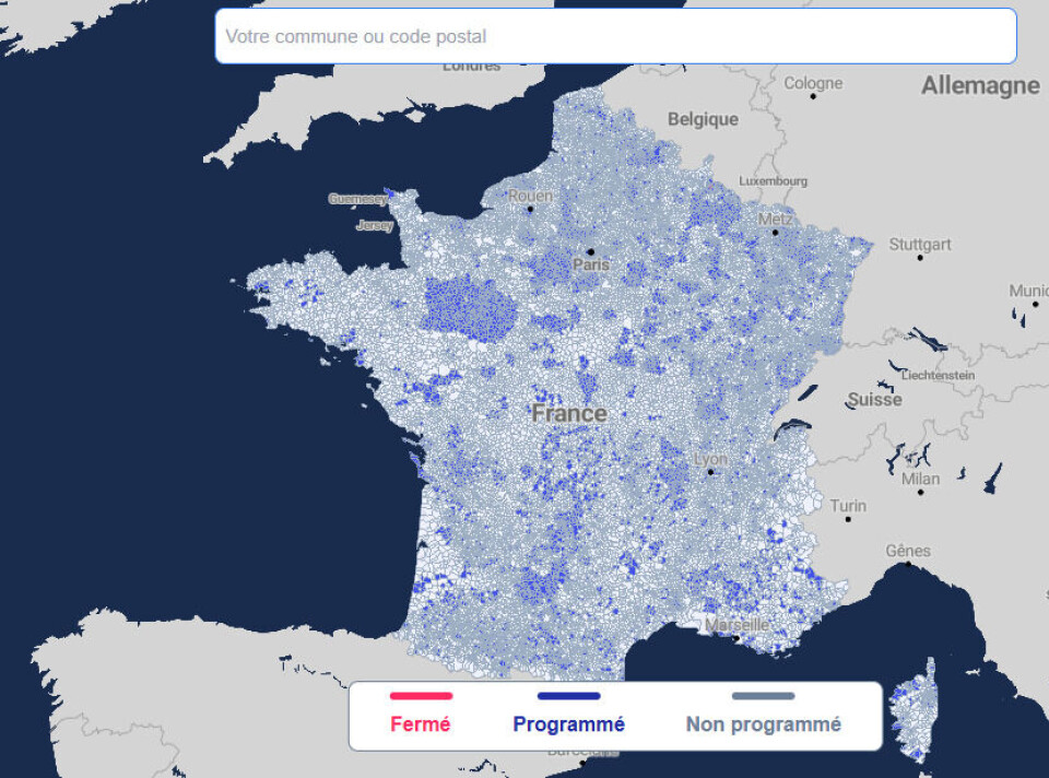 Ariase.com A view of an Ariase map on fibre changes