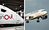 A split image of a TGV train and an Air France plane