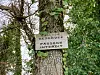 ‘chasse réservée’ sign nailed to a tree