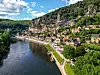 View of the riverside town of La Roque-Gageac