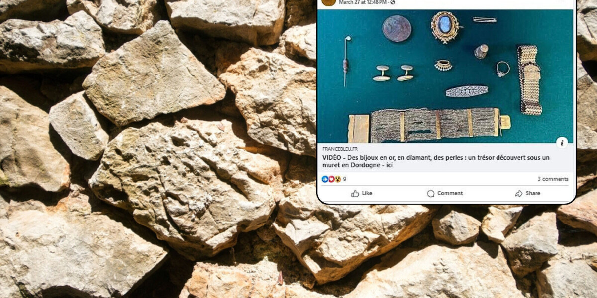 Mystery of jewels found buried under communal wall in dordogne