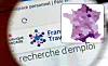 French jobseekers' website with inset map of unemployment in france