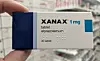 A view of a pack of Xanax in a pharmacy