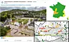 Split image of floods in south-west france