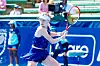 MELBOURNE, AUSTRALIA - 13 JANUARY, 2023: Kooyong Classic Tennis Tournament. Day 3, Linda Fruhvirtova (CZE) won against Harriet Dart (GBR). 6:7, 6:3, 10:4. Dart takes an aim.