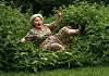A gran has fallen into a nettle bush