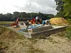 Foundations of a house being built