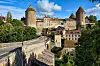 Bridge leading to the medieval Semur en auxois in Burgundy