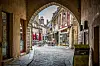 Arch way leading to the old town of Semur en auxois in Burgundy