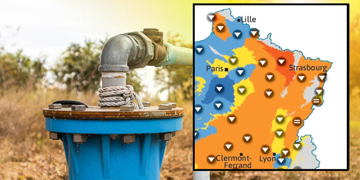 Map: groundwater situation worsens in France, with 39% of levels already below normal