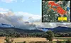Aude wildfire with inset map