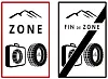 A view of the tyre law zone signposts