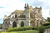 Exterior view of the Gothic Saint-Jean-Baptiste church in Chaumont-en-Vexin, France.