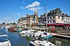 View of a harbour town in France