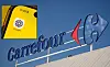 Carrefour store sign combined with close-up of smartphone showing ChatGPT logo