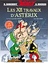 Comic cover showing Asterix, Obelix and companions with the title 'Les XII Travaux d'Astérix'.