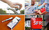 Four-panel collage showing handwashing, a patient holding a heart model, a cigarette and tobacco pack, and an SFR sign.