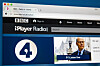 BBC iPlayer Radio homepage open in a web browser on a computer screen.